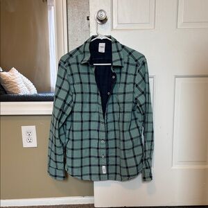 Goodfellow & Co Green and Navy Plaid Shirt